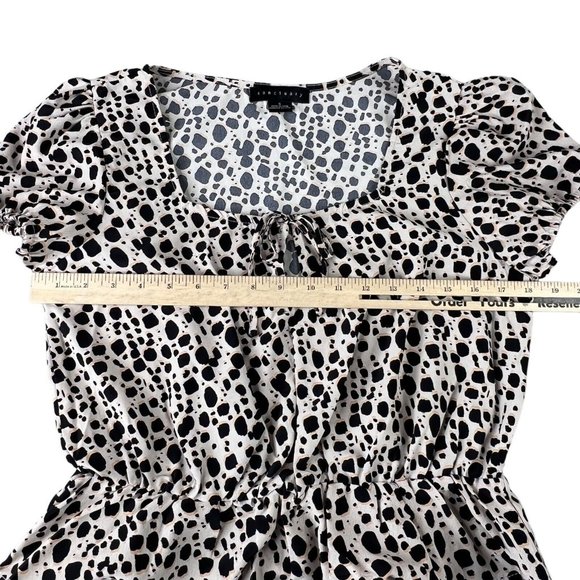 Sanctuary Womens True Love Peplum Blouse Size Small Animal Print Keyhole Neck‎ - Picture 7 of 7